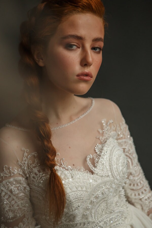 Silk chiffon wedding dress//ASTERIA/Beach wedding dress Etsy