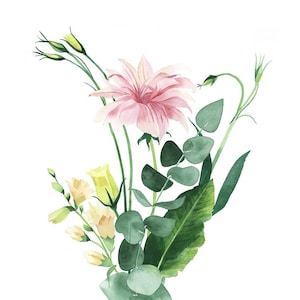 Eucalyptus Bouquet Watercolor Giclée Art Print | Modern Botanical Wall Art