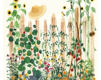 Mother's Garden Watercolor Giclée Art Print | Watercolor Garden Illustration | Gift for Her
