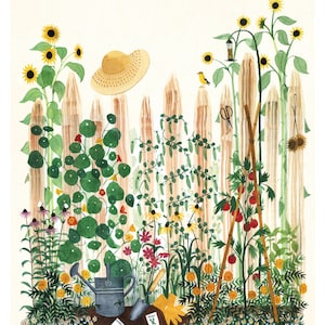 Mother&#39;s Garden Watercolor Giclée Art Print | Watercolor Garden Illustration | Gift for Her