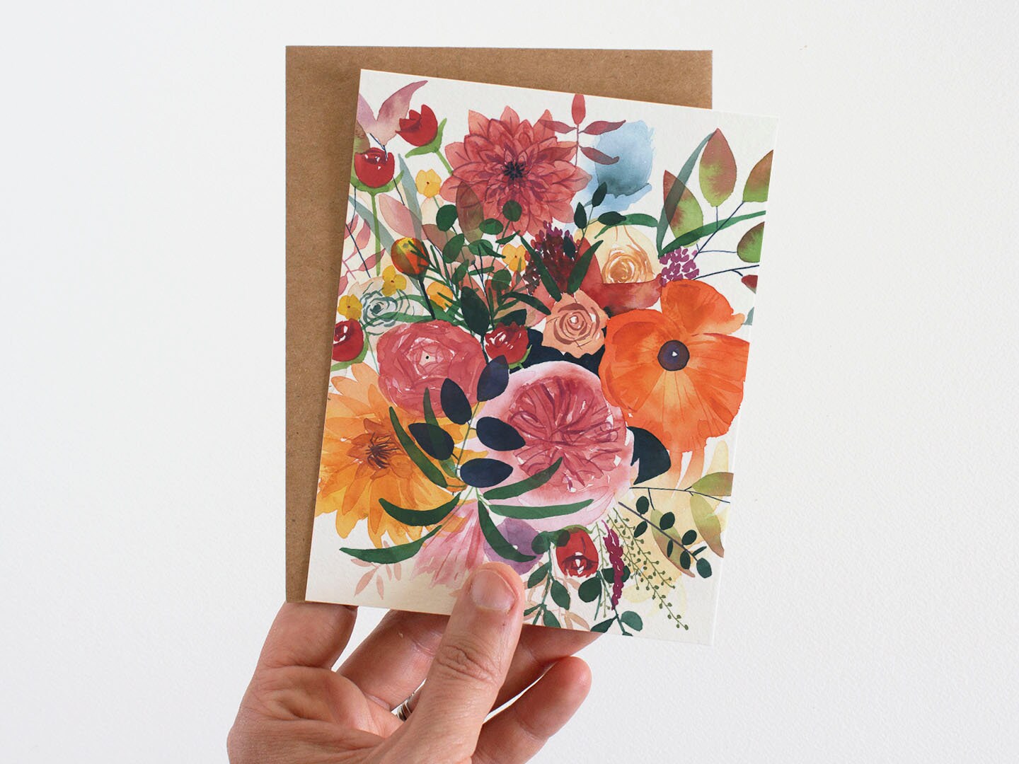 Autumn Gathering Greeting Card | Watercolor Botanical Artwork - Etsy