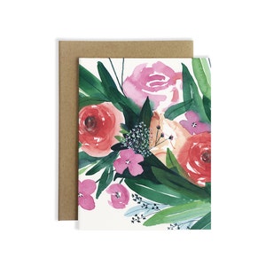 Spring Gathering Greeting Card Watercolor Botanical Artwork image 2