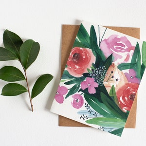 Spring Gathering Greeting Card Watercolor Botanical Artwork image 4