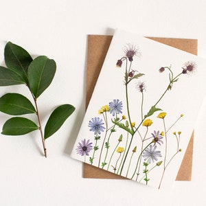 Wildflowers Greeting Card Watercolor Botanical Artwork image 2