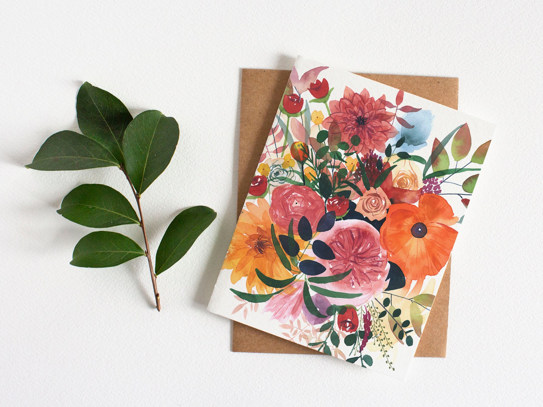 Autumn Gathering Greeting Card | Watercolor Botanical Artwork - Etsy