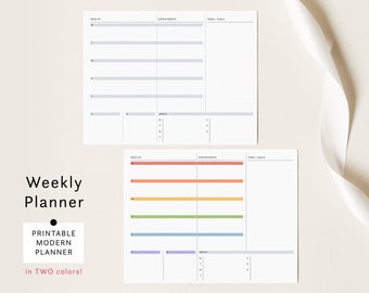 Printable Modern Weekly Planner | Bullet Journal Style Planning Sheet