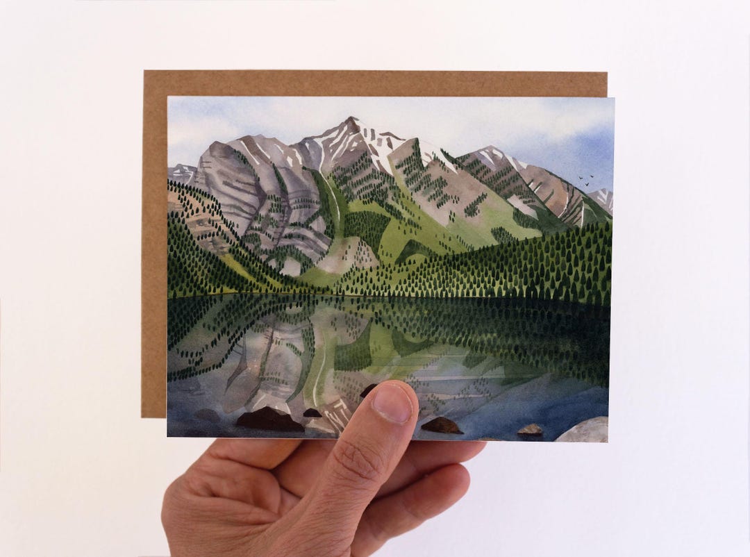 Grand Tetons Greeting Card | Watercolor Landscape Card - Etsy
