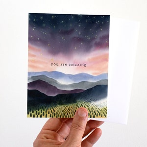 Sei un biglietto di auguri incredibile / Biglietto di auguri con paesaggio acquerello che possiamo volare di Leana Fischer