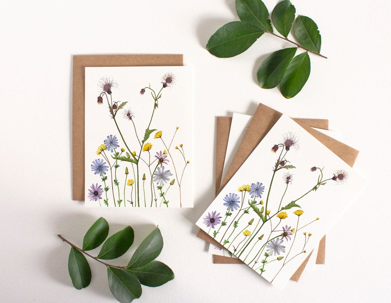 Wildflowers Greeting Card Watercolor Botanical Artwork image 5