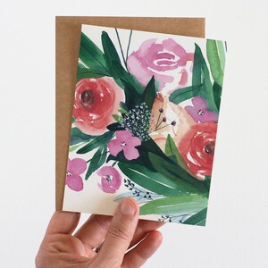 Spring Gathering Greeting Card Watercolor Botanical Artwork image 3