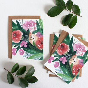 Spring Gathering Greeting Card Watercolor Botanical Artwork image 5