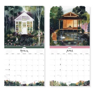 2024 Homes of Blessing Wall Calendar Watercolor Home and Cottage 12x12 Appointment 2024 Wall Calendar image 4