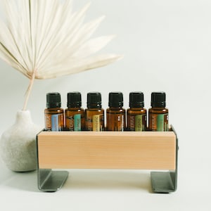 Cedarwood Essential Oil Tray: Steel Bracket Organizer