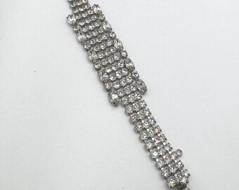 Vintage 1950's Clear Rhinestone Bracelet