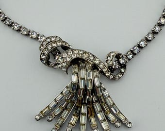 Vintage "Jewels by Julio" Clear Rhinestone Choker Necklace