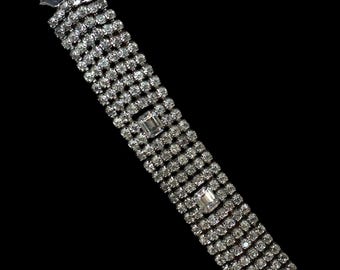 Vintage 1950's Clear Rhinestone Bracelet