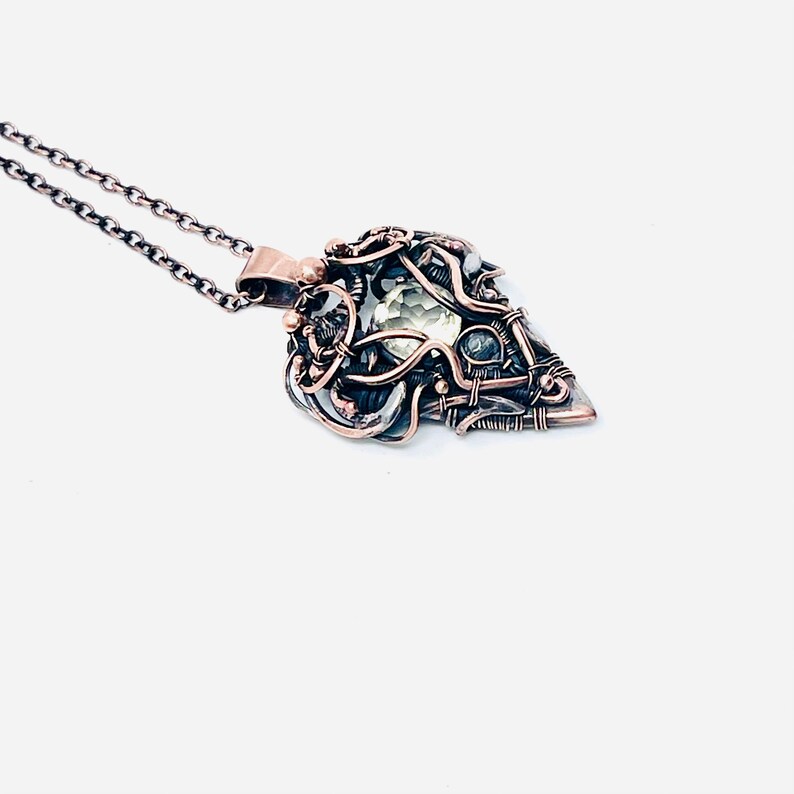 Citrine crystal gemstone copper wire wrapped image 5