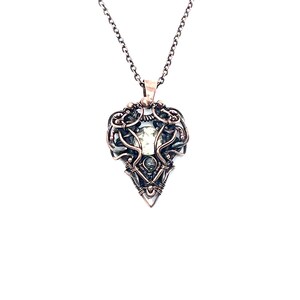 Citrine crystal gemstone copper wire wrapped image 3