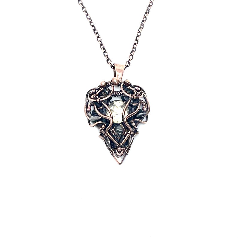 Citrine crystal gemstone copper wire wrapped image 3