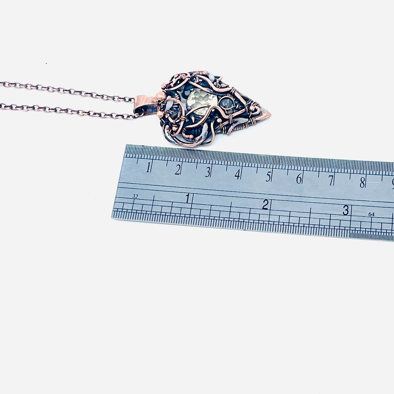 Citrine crystal gemstone copper wire wrapped image 8