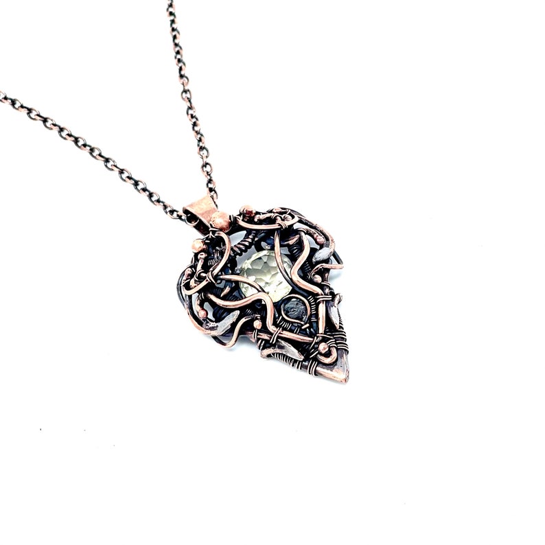 Citrine crystal gemstone copper wire wrapped image 9