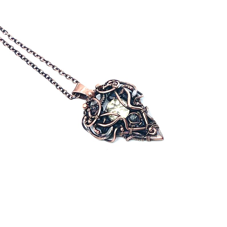 Citrine crystal gemstone copper wire wrapped image 6