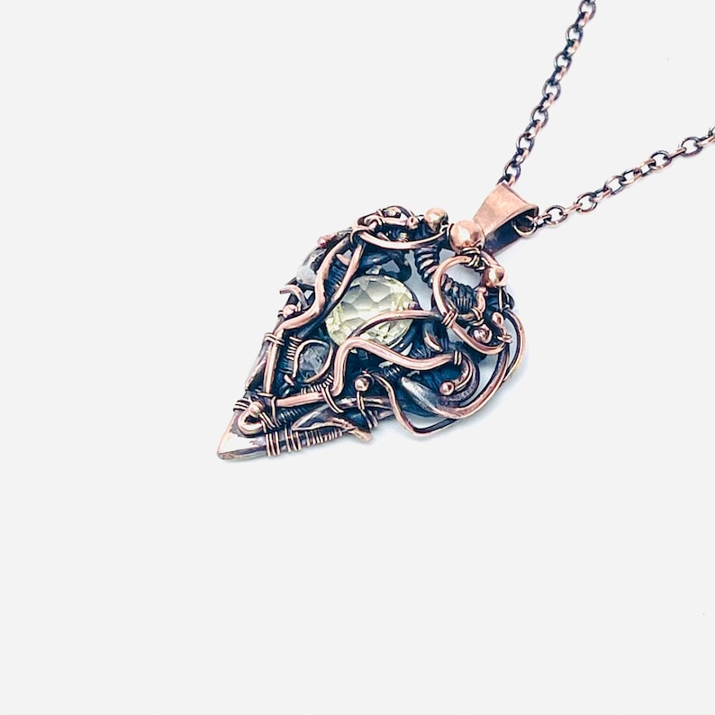 Citrine crystal gemstone copper wire wrapped image 7