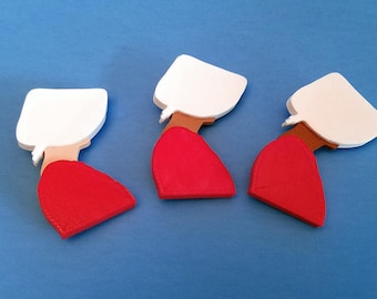 Handmaid Wings Pin, 3D Printed Hand Painted with Acrylic Paints