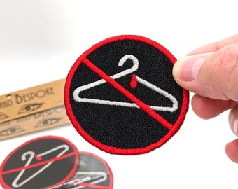 Never Again Fully Embroidered Reproductive Rights Patch, Choice of Iron-On or Sew On