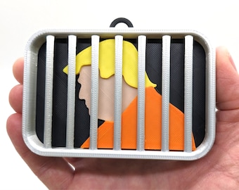 Trump In Prison Holiday Ornament, 3D Printed in Five Colors