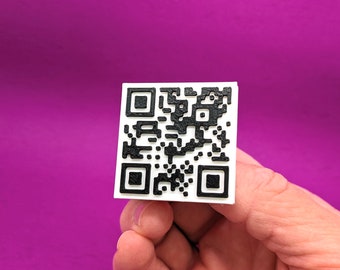 QR Code Pin, Perfect For Web Promotion, 3D Printed