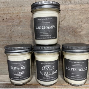 Pick 4, 8 oz, 100% Soy Candles | Free Shipping | 34.99 | Choose up to 4 Scents