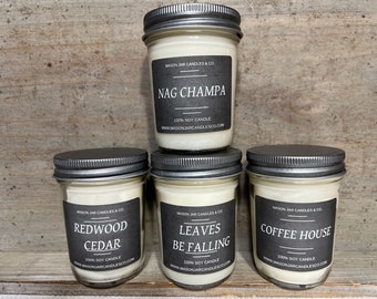 Pick 4, 8 oz, 100% Soy Candles | Free Shipping | 34.99 | Choose up to 4 Scents