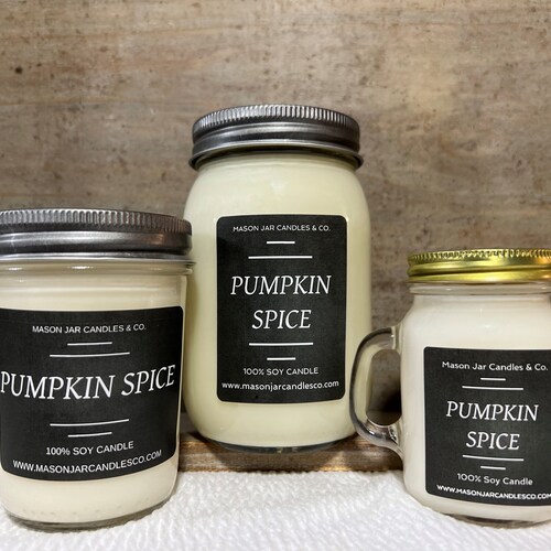 Scented Soy Wax CandleMason Jar CandlesEB Pumpkin Spice 