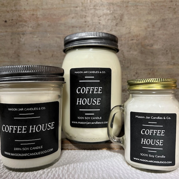 Coffee House | Soy Coffee Candle | Soy Wax Candle | Soy Candle | Custom Candle | Mason Jar Candle