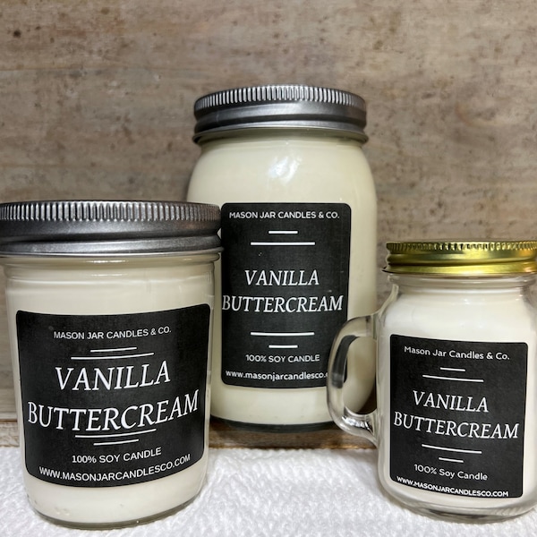 Vanilla Buttercream | Scented Soy Wax Candle | Soy Wax Candle | Vanilla Candle | Fall Candle