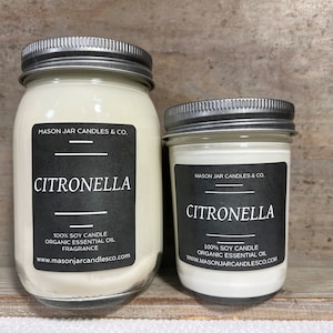 Citronella Essential Oil Candle | Organic Essential Oil | Soy Candle | Scented Soy Candle | Wax Melt