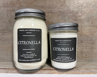 Citronella Essential Oil Candle | Organic Essential Oil | Soy Candle | Scented Soy Candle | Wax Melt