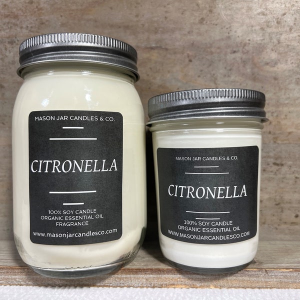 Citronella Essential Oil Candle | Organic Essential Oil | Soy Candle | Scented Soy Candle | Wax Melt