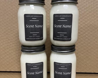 Pick 4, 16 oz, 100% Soy Candles | Free Shipping | Choose up to 4 Scents