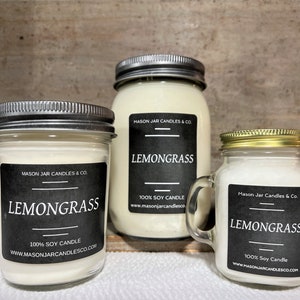 Lemongrass | Lemongrass Candle | Soy Candle | Scented Candle | Soy Wax Candle | Wax Melt