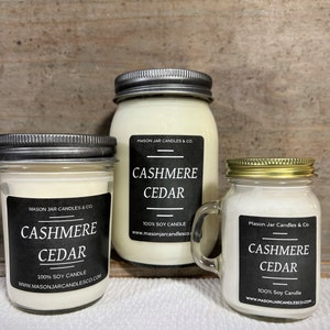 Cashmere Cedar Scented Soy Candle | Soy Candle | Mason Jar | Wax Melts