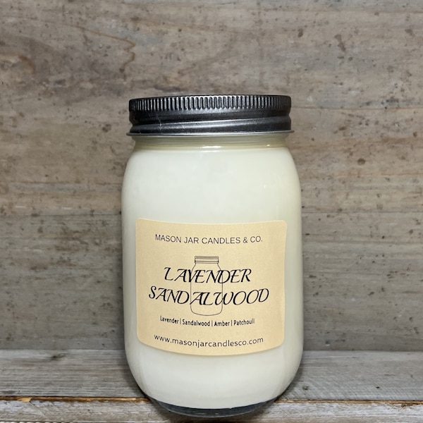 Lavender Sandalwood Candle | Sandalwood | Lavender | Soy Wax | Scented Soy Candle