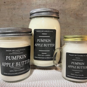 Scented Soy Wax CandleMason Jar CandlesEB Pumpkin Spice 