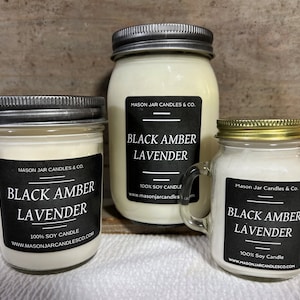 Black Amber Lavender Candle | Soy Candle | Lavender Candle | Scented Soy Candle | Wax Melt | Jar Candle