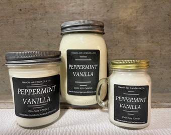 Peppermint Candle | Christmas Candle | Mint Candle | Wax Melt | Soy Candle