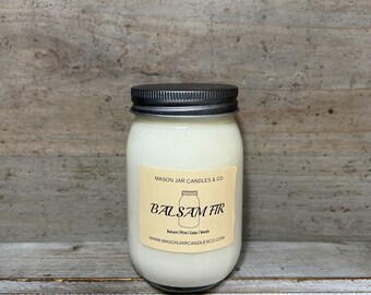 Balsam Fir | Soy Candles | Mason Jar Candle | Fall Candle | Scented Soy Wax Candle