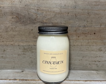 Cinnamon Candle | Scented Soy Candle | Handmade Candle | Mason Jar Candle | Soy Wax Candle