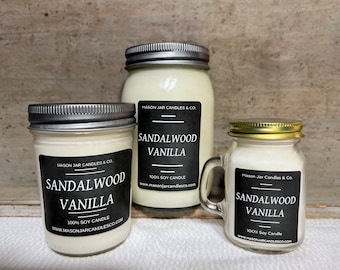 Sandalwood Vanilla Candle | Soy Candle | Summer Candle | Wax Melt | Scented Soy Candle