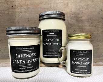 Lavender Sandalwood Candle | Sandalwood | Lavender | Soy Wax | Scented Soy Candle | Wax Melt